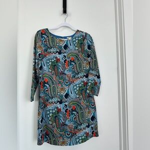 J. Crew Blue and Orange Paisley Tunic
